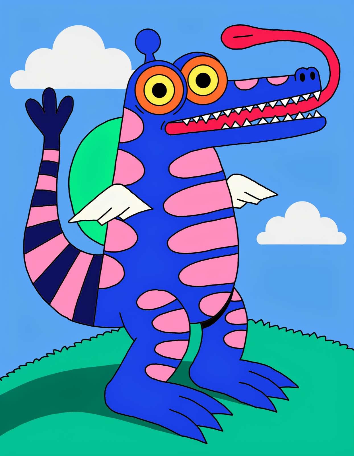 Ilustração de um personagem surreal híbrido de crocodilo, referência bem-humorada ao meme (imagem ilustrativa gerada por IA)