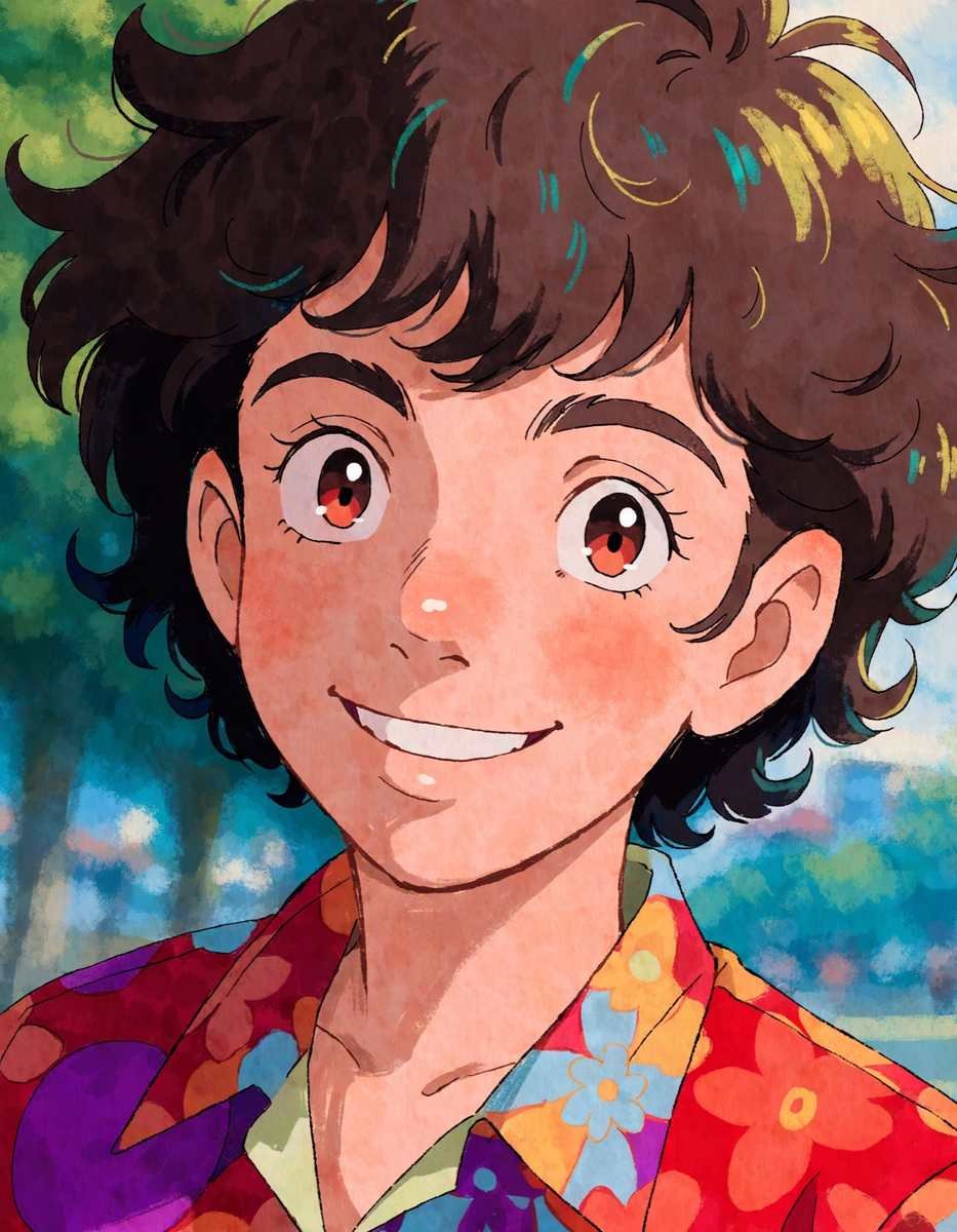 Ilustração de retrato em estilo anime gerado por IA (imagem ilustrativa)