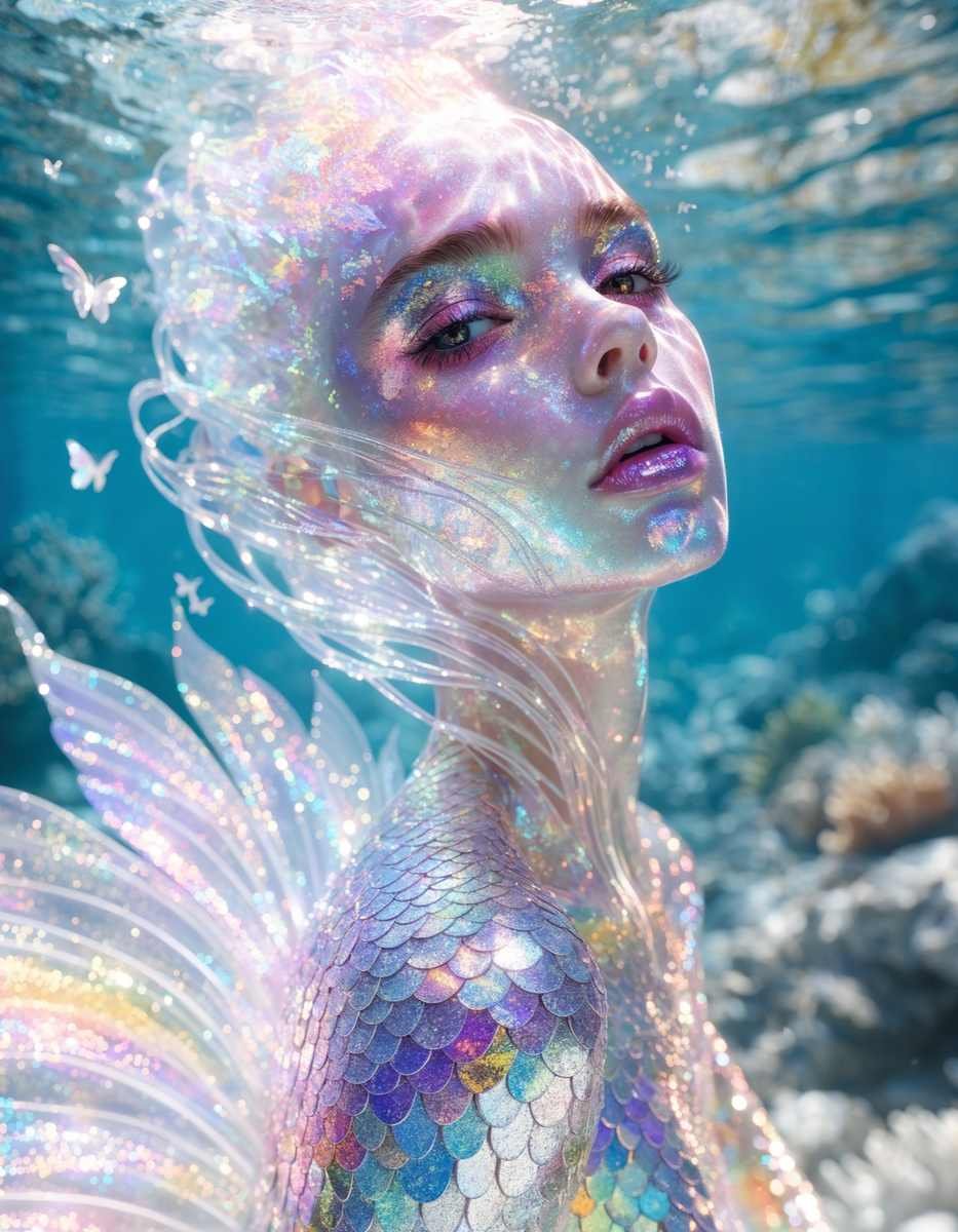 Imagem ilustrativa do efeito de sereia gerado por inteligência artificial