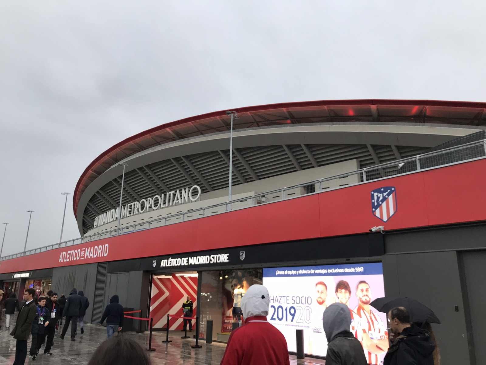 Entrada do estádio Wanda Metropolitano, do Atlético de Madrid