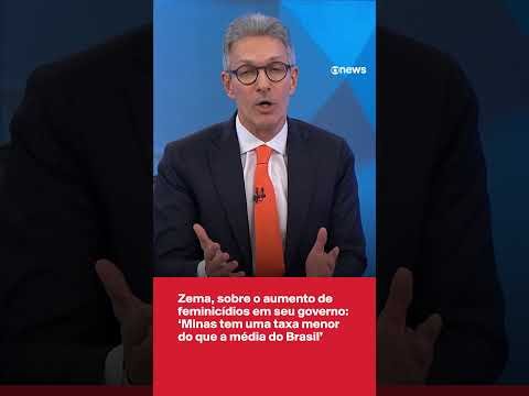 Romeu Zema durante entrevista à Globo, com letreiro da GloboNews ao fundo