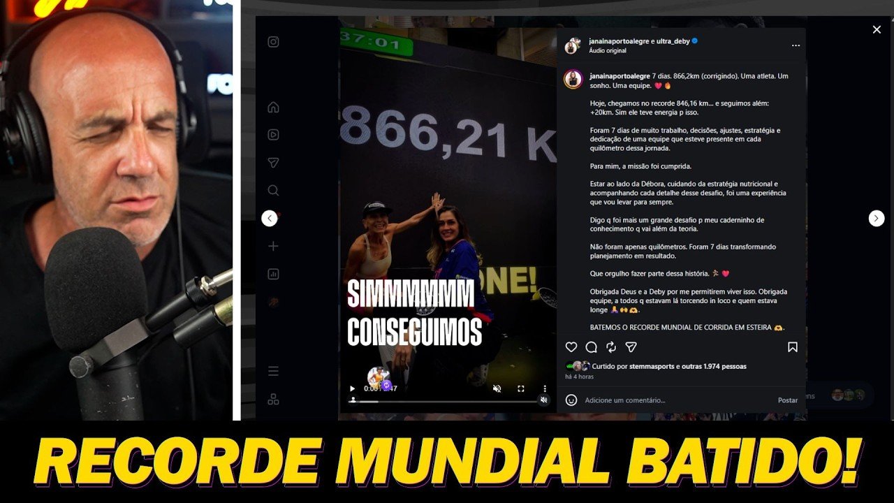 Miniatura do vídeo do canal Corrida no Ar sobre recorde mundial de distância percorrida em esteira