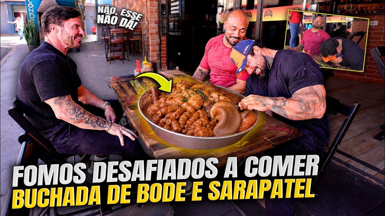 Miniatura do vídeo do desafio de comer buchada de bode e sarapatel