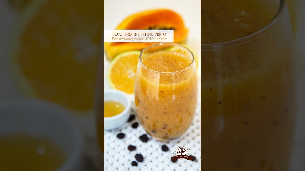 Miniatura do vídeo do canal Mamãe Vida Saudável com receita de suco natural para intestino preso